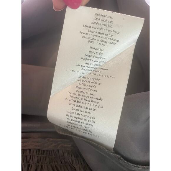 TRULY BY PART TWO TUNIC DRESS SILK GRAY SHINY SZ 6 EMBELLISHED CHIC WHIMSICAL - Picture 16 of 16